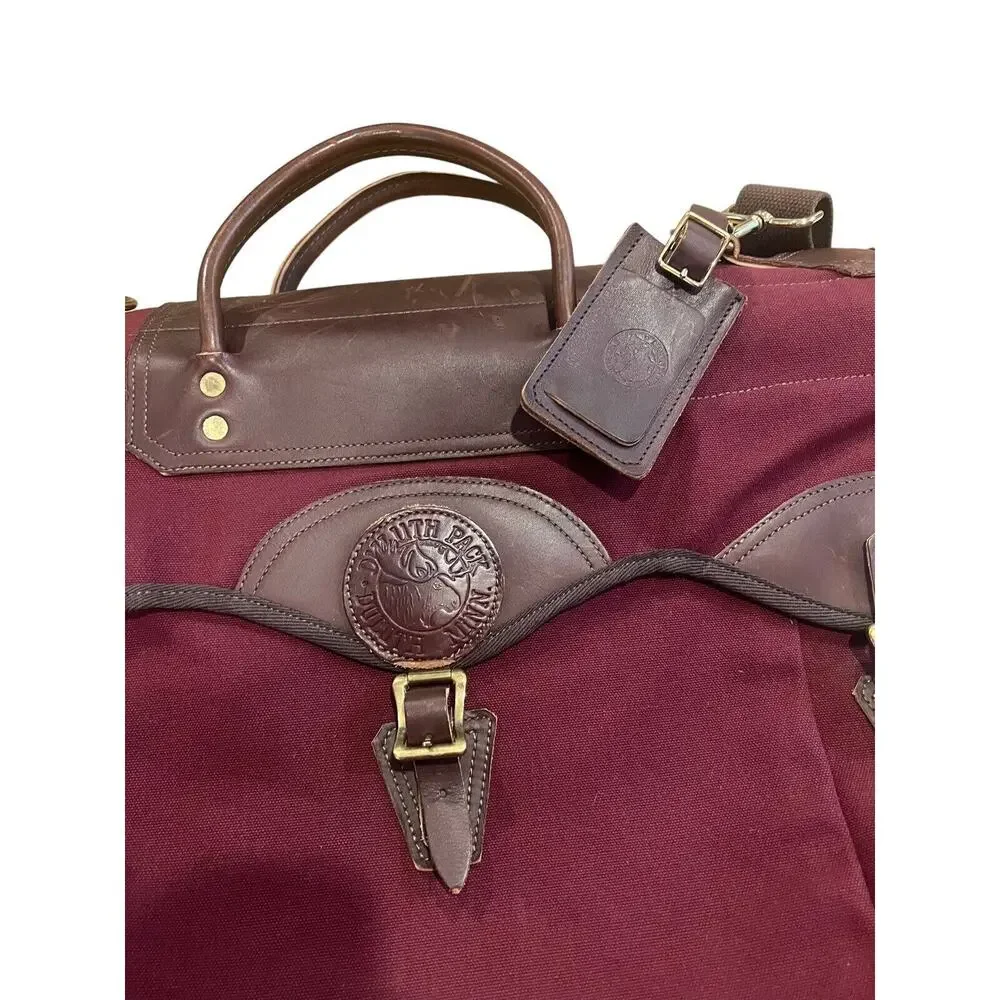 Duluth Pack Sportsman's Garment Bag In Waxed Canvas Burgundy EUC
